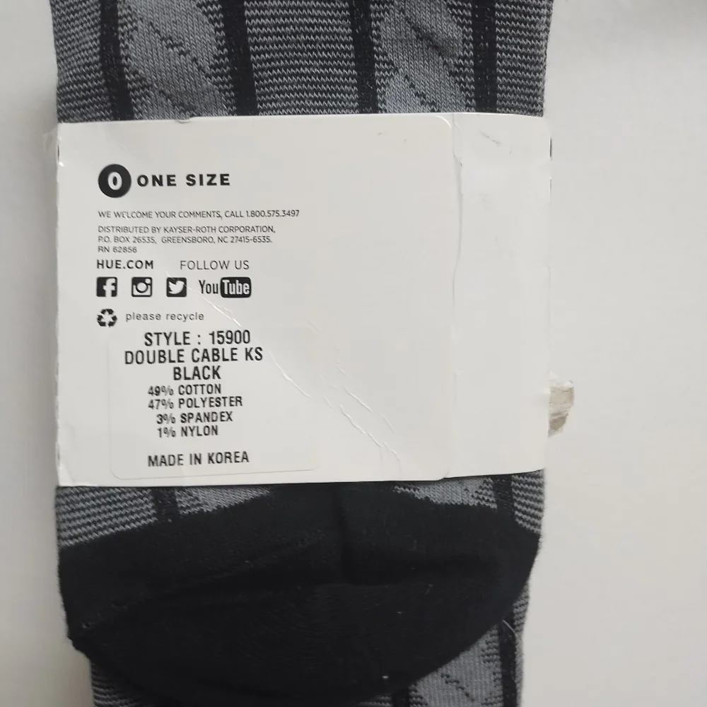 NWT Hue Double Cable Gray Y2K Knee High Socks For Moccasins & Skirts